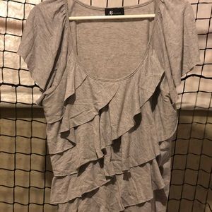 AB studio grey ruffle top